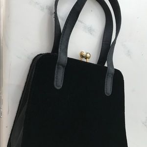 Hillard and Hanson black velvet evening purse.